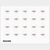 Retro Oma Claus Rendier Kerstmis Matching Fa Ronde Sticker (Vel)