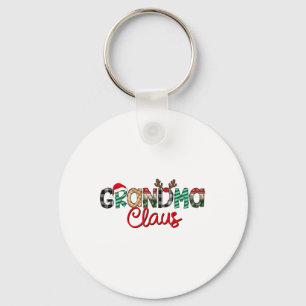 Retro Oma Claus Rendier Kerstmis Matching Fa Sleutelhanger
