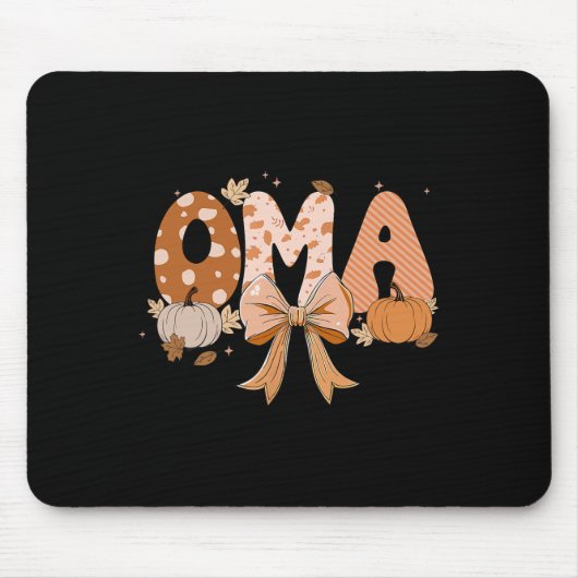 Retro Oma Coquette Bows Leopard Herfst Thanksgivin Muismat (Voorkant)