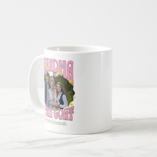 Retro oma is de Mok van de geitenfoto (Voorkant links)