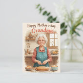 Retro oma Moederdag  Charm Briefkaart (Staand voorkant)