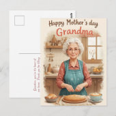 Retro oma Moederdag  Charm Briefkaart (Voorkant / Achterkant)