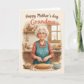 Retro oma Moederdag  Charm Kaart (Voorkant)