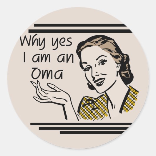 Retro Oma Tshirts en geschenken Ronde Sticker (Voorkant)