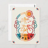 Retro Omaha Fietsroute Briefkaart (Voorkant / Achterkant)