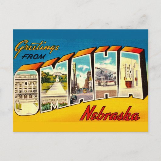 Retro Omaha Nebraska ansichtkaart Briefkaart (Voorkant)