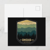 Retro Omaha Nebraska NE State Mountains  Briefkaart (Voorkant / Achterkant)