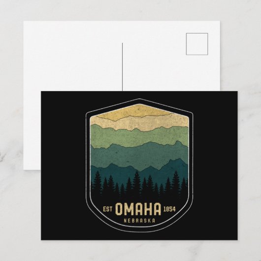 Retro Omaha Nebraska NE State Mountains Briefkaart (Voorkant / Achterkant)