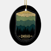 Retro Omaha Nebraska NE State Mountains  Keramisch Ornament (Rechts)