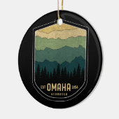 Retro Omaha Nebraska NE State Mountains  Keramisch Ornament (Links)