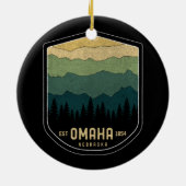 Retro Omaha Nebraska NE State Mountains  Keramisch Ornament (Achterkant)