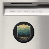 Retro Omaha Nebraska NE State Mountains  Magneet (Insitu (Vaatwasser))
