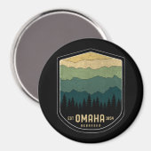 Retro Omaha Nebraska NE State Mountains  Magneet (Voorkant / Achterkant)