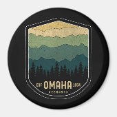 Retro Omaha Nebraska NE State Mountains  Magneet (Voorkant)