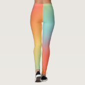 Retro Ombre Pastel Muted Rainbow Trendy Leggings (Achterkant)