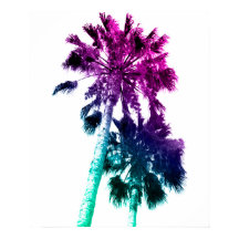 Retro  Ombre Pop Art Palm Print