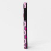 Retro omcirkelde stippen, fuchsia, grijs en roze Case-Mate iPhone case (Achterkant/links)