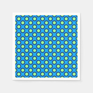 Retro omcirkelde stippen, kerelblauw en groen servetten