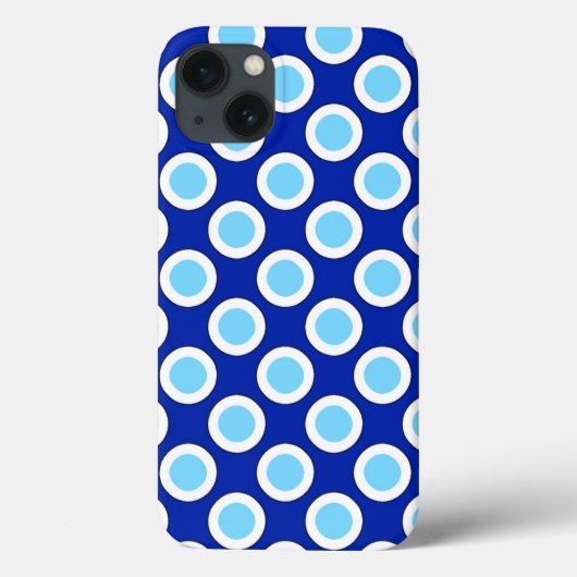 Retro omcirkelde stippen, kobaltblauw en wit Case-Mate iPhone case (Achterkant)