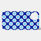 Retro omcirkelde stippen, kobaltblauw en wit Case-Mate iPhone case (Achterkant (horizontaal))
