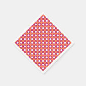 Retro omcirkelde stippen, mandarijn oranje en mage servetten (Hoek)