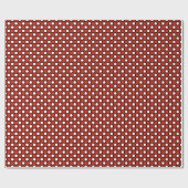 Retro omcirkelde stippen, rood, zwart en wit cadeaupapier (Vlak)