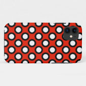 Retro omcirkelde stippen, rood, zwart en wit Case-Mate iPhone case (Achterkant (horizontaal))