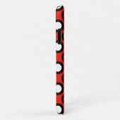 Retro omcirkelde stippen, rood, zwart en wit Case-Mate iPhone case (Achterkant/rechts)