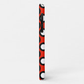 Retro omcirkelde stippen, rood, zwart en wit Case-Mate iPhone case (Achterkant/links)