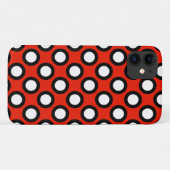 Retro omcirkelde stippen, rood, zwart en wit Case-Mate iPhone case (Achterkant (horizontaal))