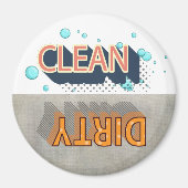 Retro omkeerbare afwasmachine met schone rommel magneet (Voorkant)