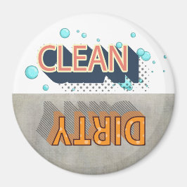 Retro omkeerbare afwasmachine met schone rommel magneet