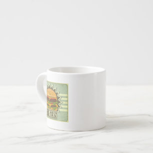 Retro omslag voor fastfoodmenu espresso kop