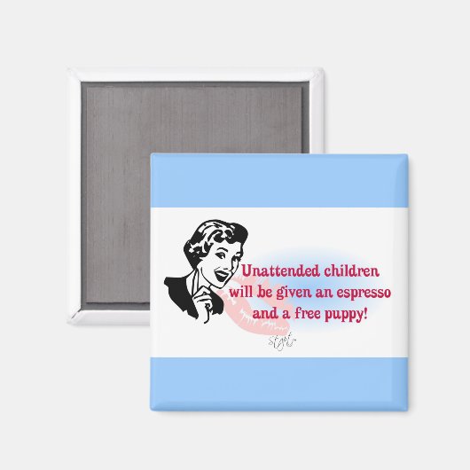 RETRO ONBEHEERDE KINDEREN MAGNEET (Voorkant / Achterkant)