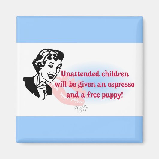 RETRO ONBEHEERDE KINDEREN MAGNEET (Voorkant)