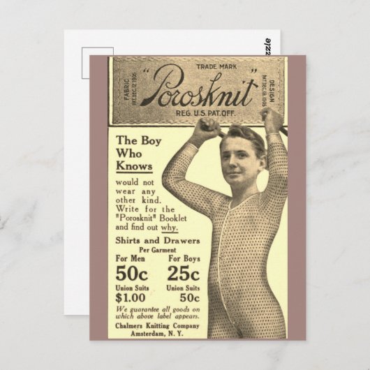 Retro Onderkleding Adverteren Briefkaart (Voorkant / Achterkant)