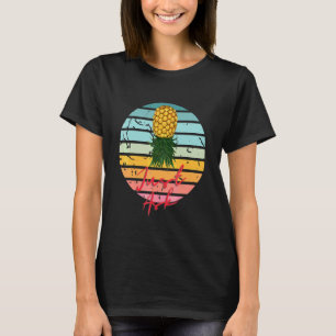 Retro Ondersteboven Ananas Vraag het Swingers maar T-shirt