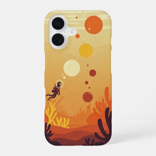 Retro Onderwaterbellen iPhone 16 Hoesje (Achterkant)