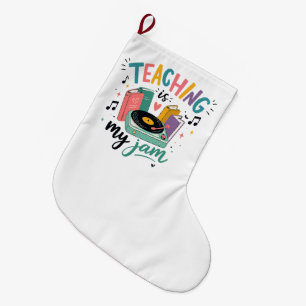 Retro onderwijs is mijn ding vinylplaat leraar grote kerstsok
