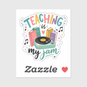Retro onderwijs is mijn ding vinylplaat leraar sticker
