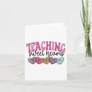 Retro Onderwijs Sweethearts Snoep Hart Leraar Waar Kaart