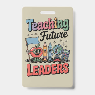 Retro Onderwijs Toekomstige Leiders Groovy Leraar Badge