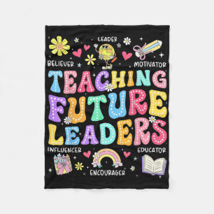 Retro onderwijs toekomstige leiders Groovy leraar Fleece Deken