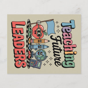 Retro Onderwijs Toekomstige Leiders Groovy Leraar Flyer