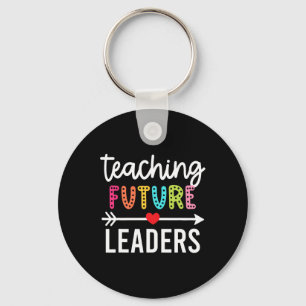 Retro onderwijs toekomstige leiders Groovy leraar Sleutelhanger