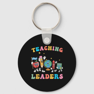 Retro onderwijs toekomstige leiders Groovy leraar Sleutelhanger