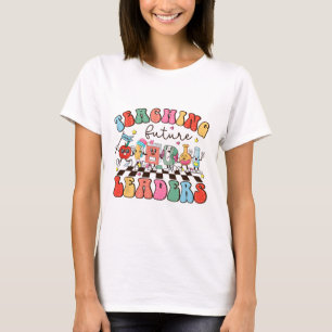 Retro onderwijs toekomstige leiders Groovy leraar T-shirt