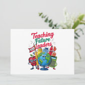 Retro onderwijs toekomstige leiders leraar school kaart (Staand voorkant)