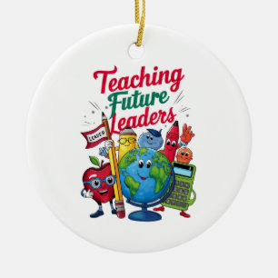 Retro onderwijs toekomstige leiders leraar school  keramisch ornament