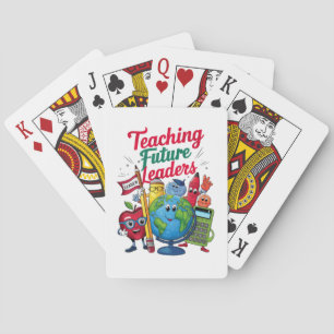 Retro onderwijs toekomstige leiders leraar school pokerkaarten